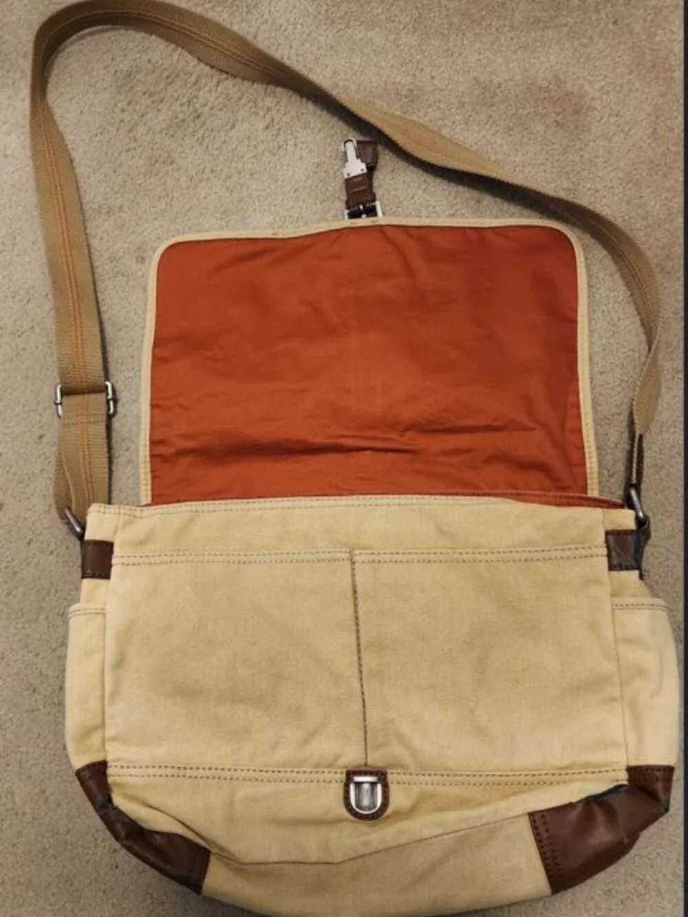 Fossil Emerson EW Messenger Crossbody Canvas Laptop Bag